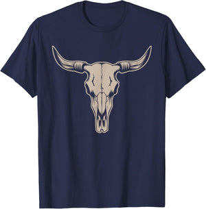 Boho Cow Skull T-Shirt - T-Shirt | Navy