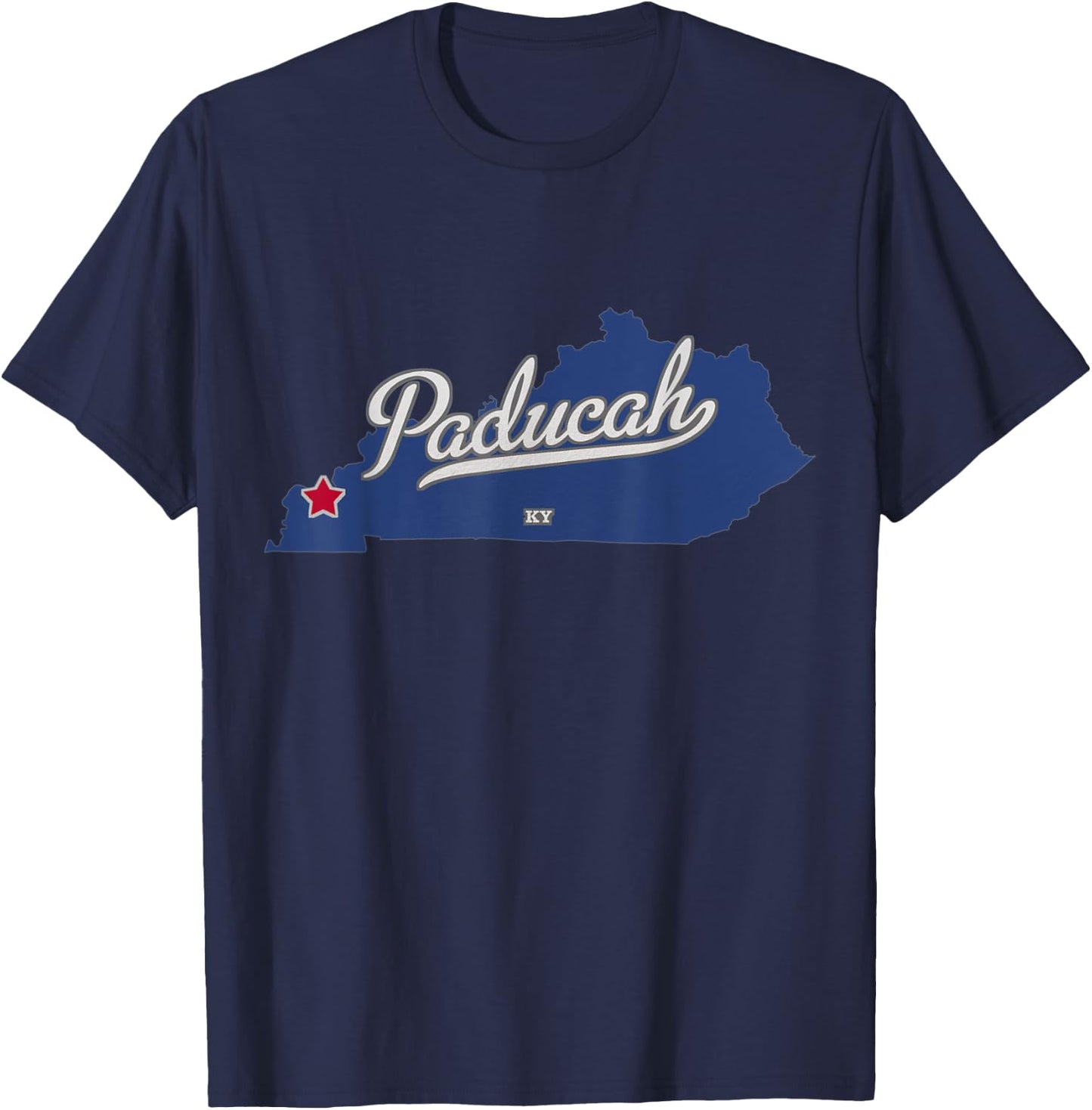 Paducah Kentucky KY Map T-Shirt - T-Shirt | Navy