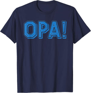 Opa Ancient Greek Pride Flag Funny Party Greece T-Shirt - T-Shirt | Navy