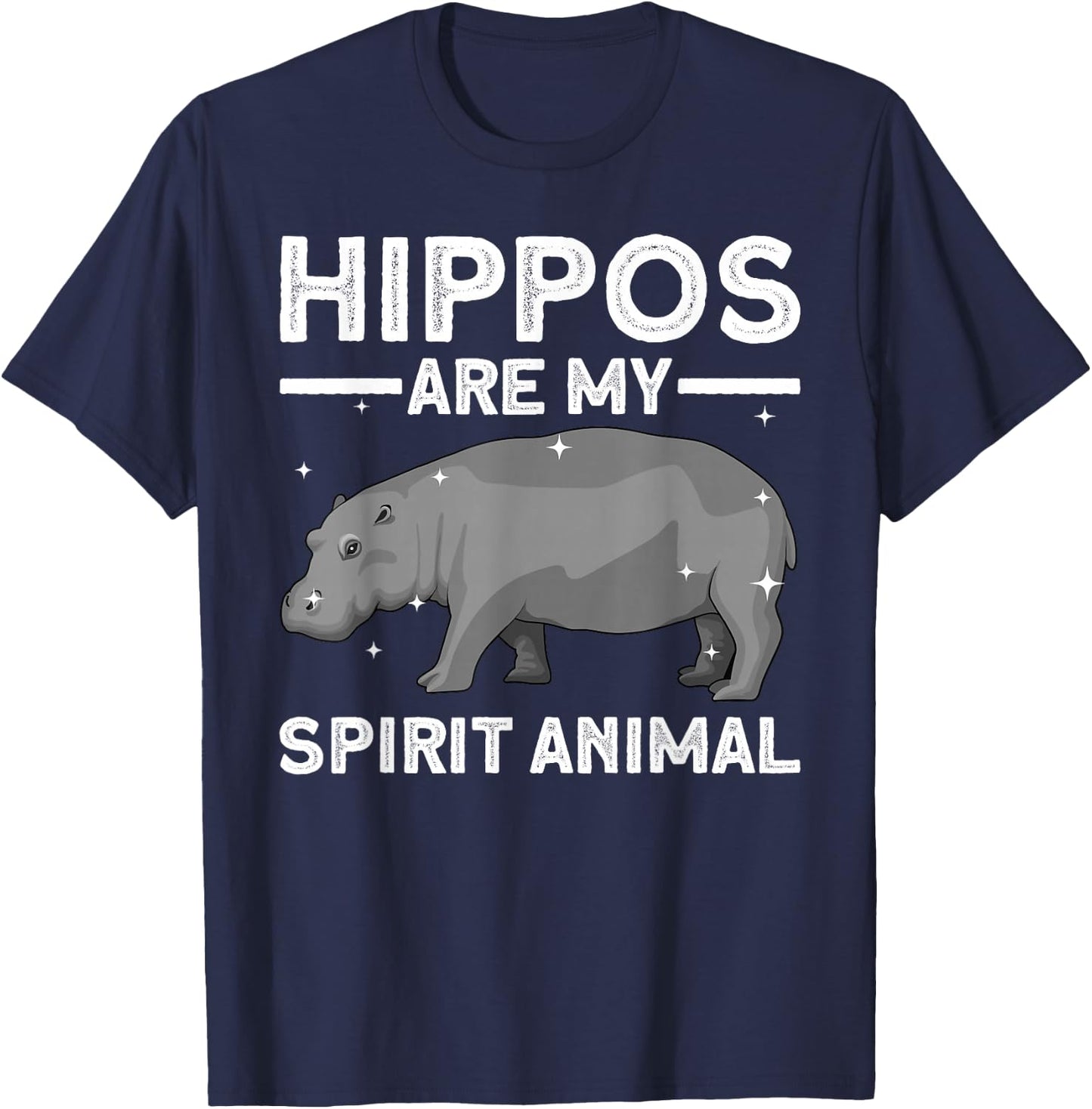 Funny Hippopotamus Design Women Animal Hippo Lover T-Shirt - T-Shirt | Navy