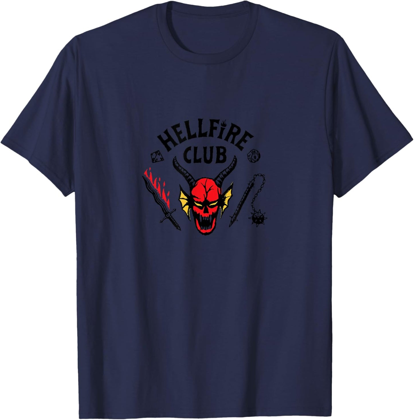 Stranger Things Hellfire Club , grey, S T-Shirt - T-Shirt | Navy
