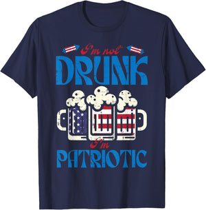 4th of July Im Patriotic American Funny Party Dad Men Women T-Shirt - T-Shirt | Navy