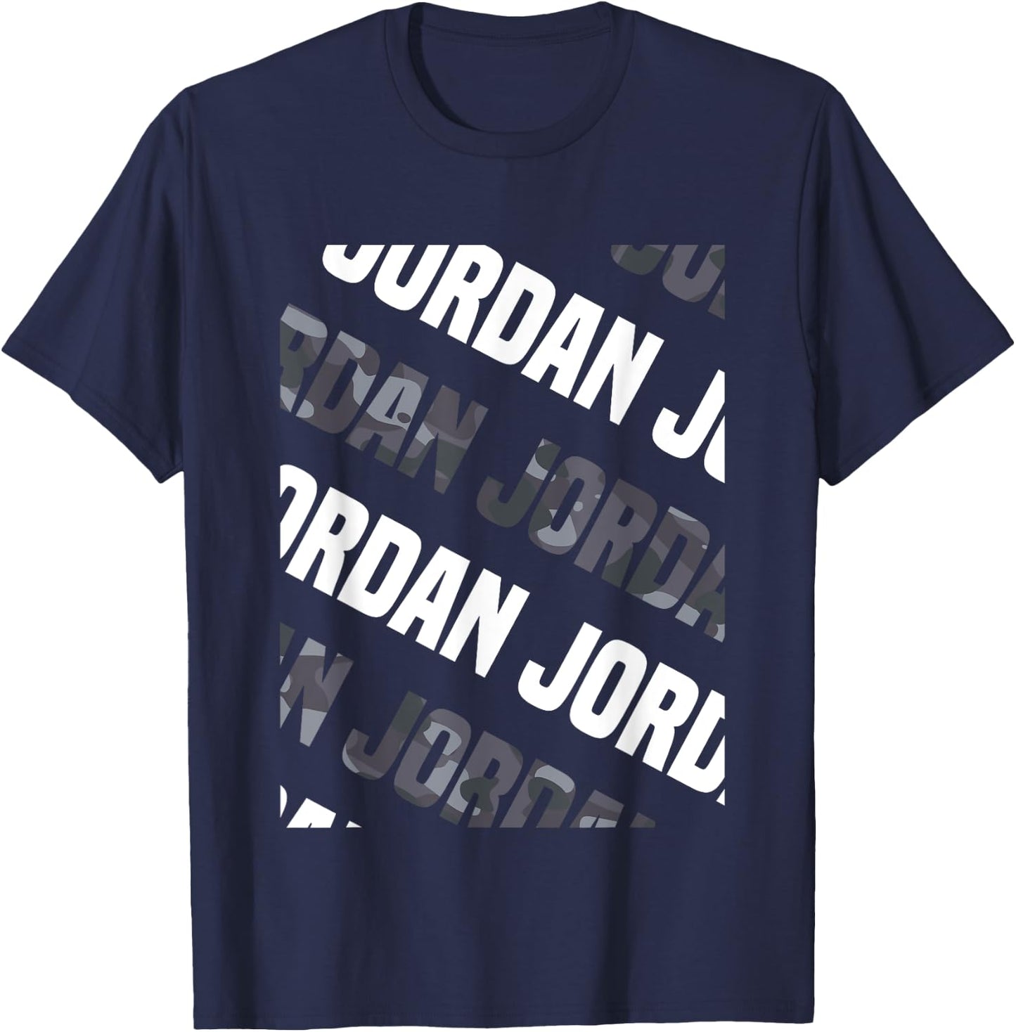 Jordan Camo Pattern Grey Camouflage T-Shirt - T-Shirt | Navy