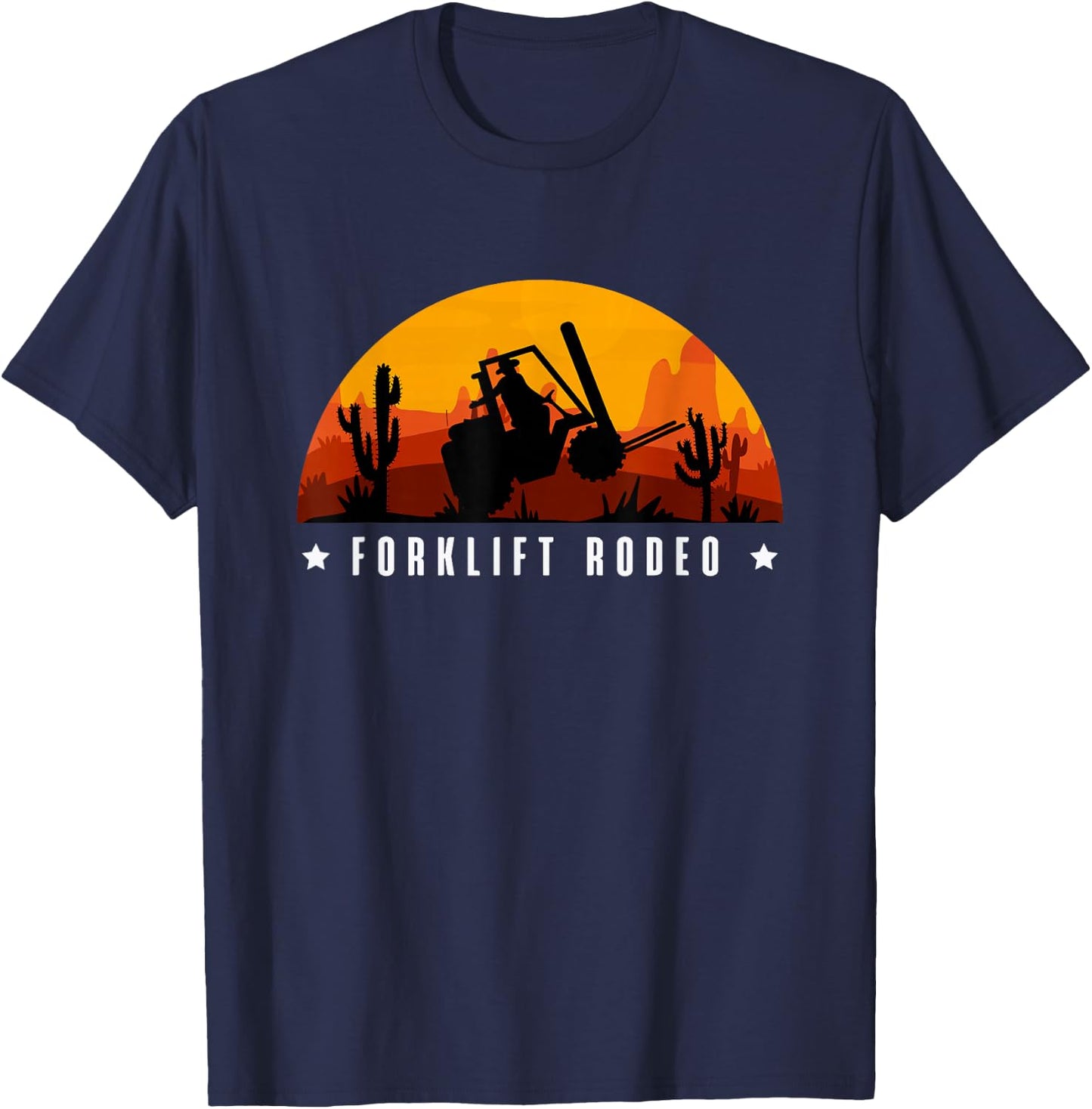 Forklift Rodeo Forklift Driver T-Shirt - T-Shirt | Navy