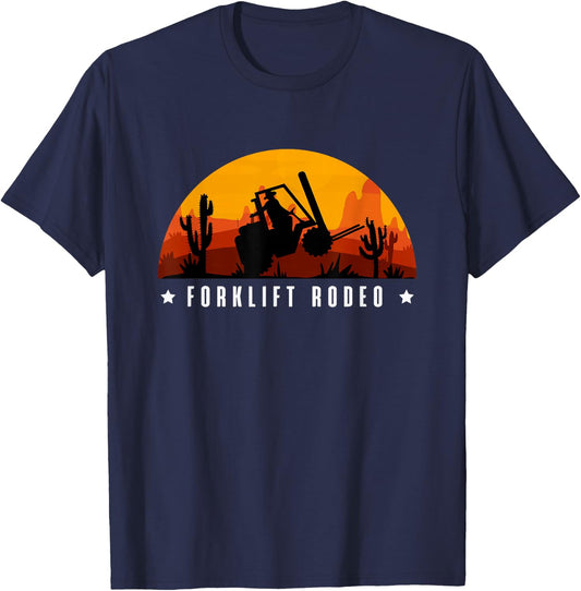 Forklift Rodeo Forklift Driver T-Shirt - T-Shirt | Navy