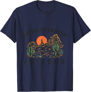 Retro Antelope Canyon Arizona Vintage Nature Design Outdoor T-Shirt - T-Shirt | Navy