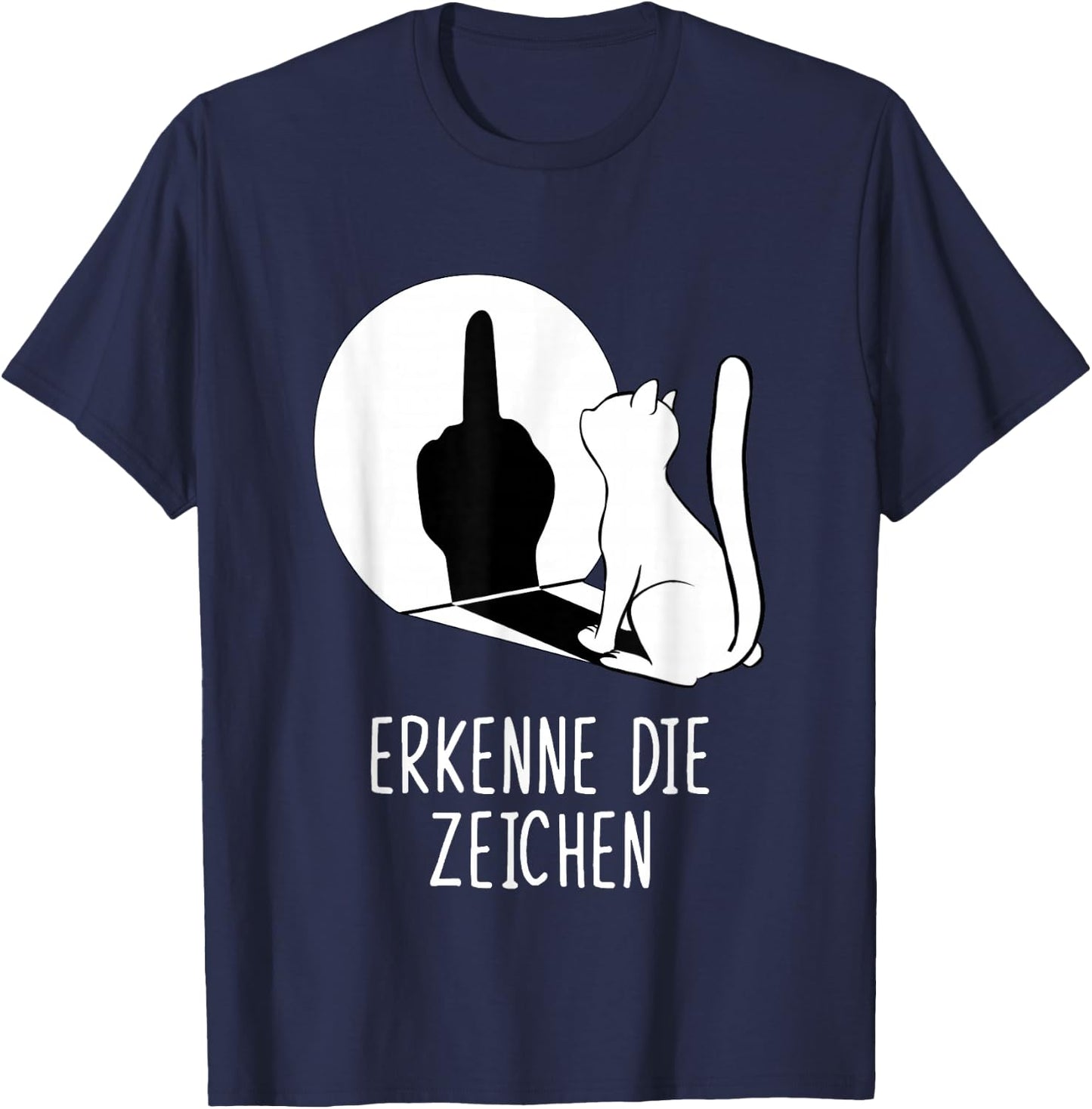 Waving Cat Shadow Cats Erkenne die Signs , black T-Shirt - T-Shirt | Navy