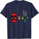 Marvel Studios Deadpool & Wolverine Mask & Claw Emoji Icons T-Shirt - T-Shirt | Navy
