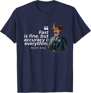 Camikaze.historia Wyatt Earp Quote - Black, Men's Small, Short Sleeve, Classic Fit T-Shirt - T-Shirt | Navy