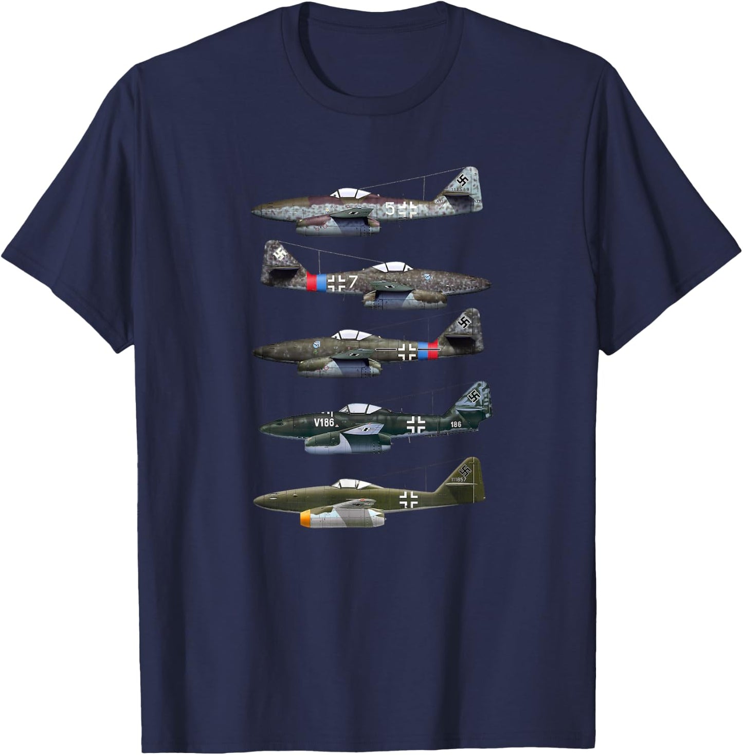 Messerschmitt Me 262 Schwalbe WW2 Jet Fighter T-Shirt - T-Shirt | Navy
