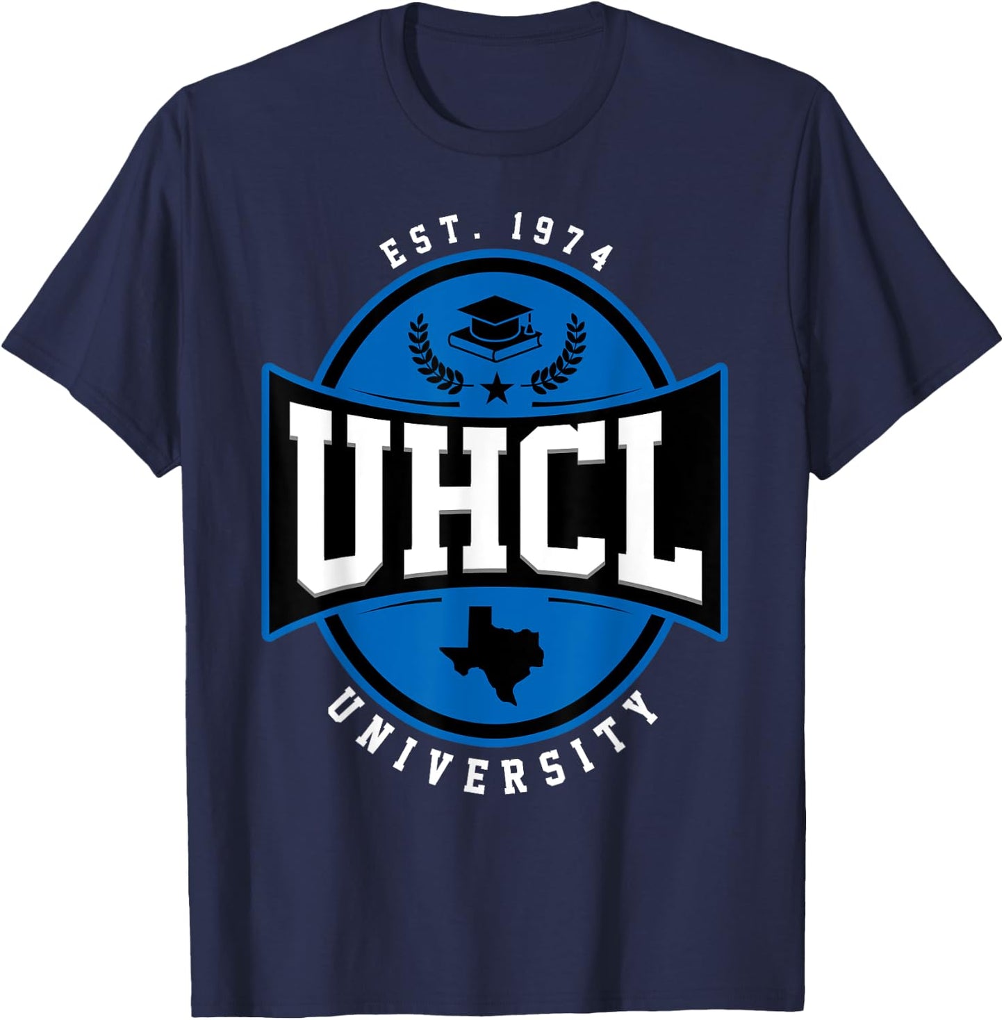 UHCL University Arch Vintage Design Retro Men Women T-Shirt - T-Shirt | Navy