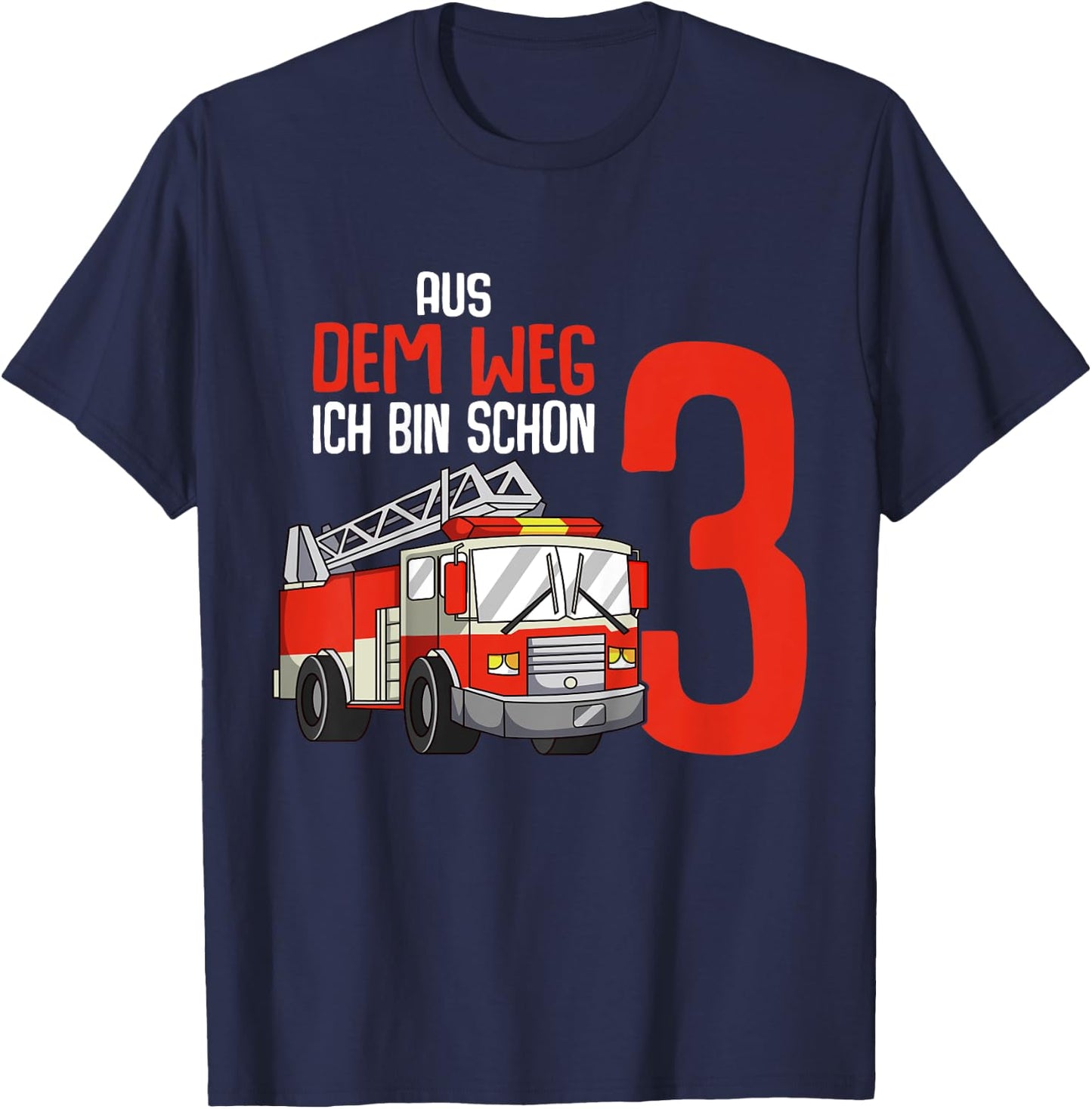 3. Geburtstag Feuerwehr 3 Jahre Kinder Junge T-Shirt - T-Shirt | Navy