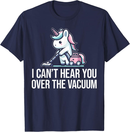 Neat Freak I Vacuum Cleaning Unicorn I Neat Freak T-Shirt - T-Shirt | Navy