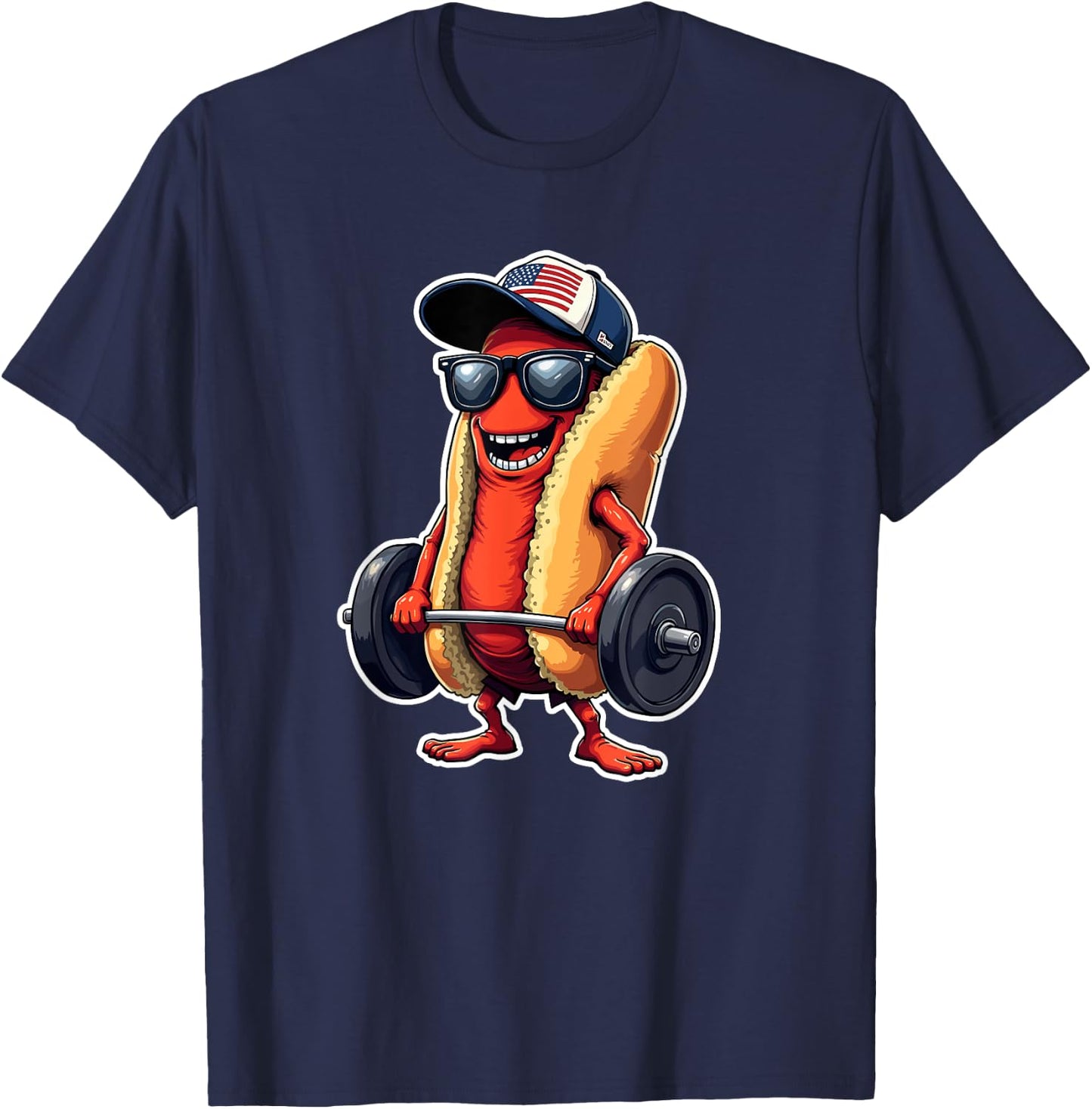Deadlift Weightlifting Funny Fitness Workout Hot Dog Lover Women T-Shirt - T-Shirt | Navy