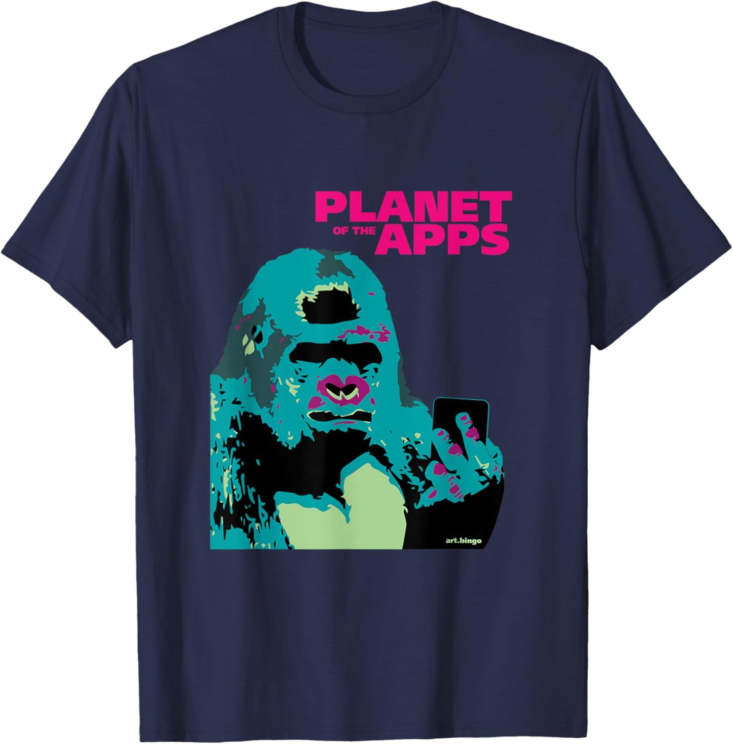 Great Apes with Apps Planet T-Shirt - T-Shirt | Navy