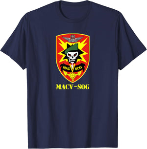 MACV-SOG Army Unit Patch Full Color Vietnam Veteran T-Shirt - T-Shirt | Navy