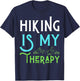 Hiking Is My Therapy I Love To Hike Run Walk Men Women Kids T-Shirt - T-Shirt | Navy