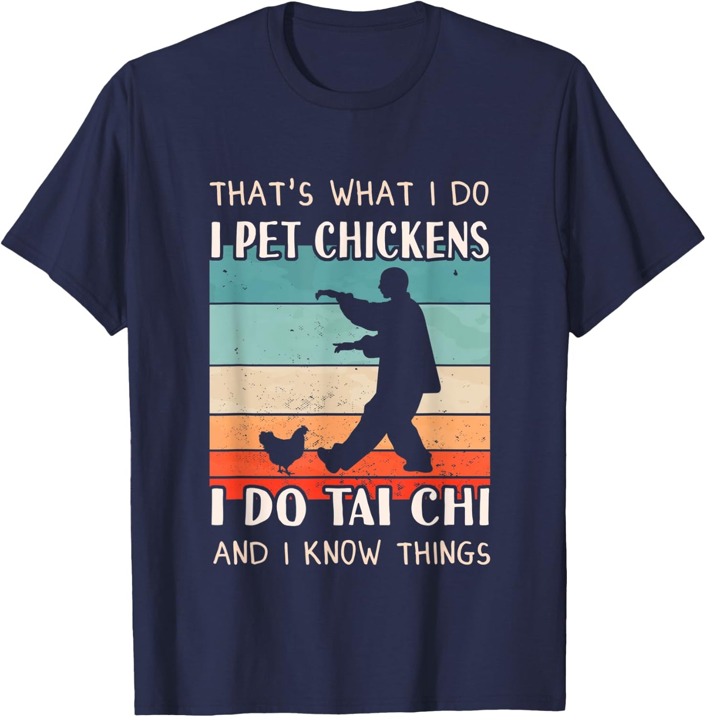 Tai Chi Outfit - Chicken Keeper Design Men Tai Chi T-Shirt - T-Shirt | Navy