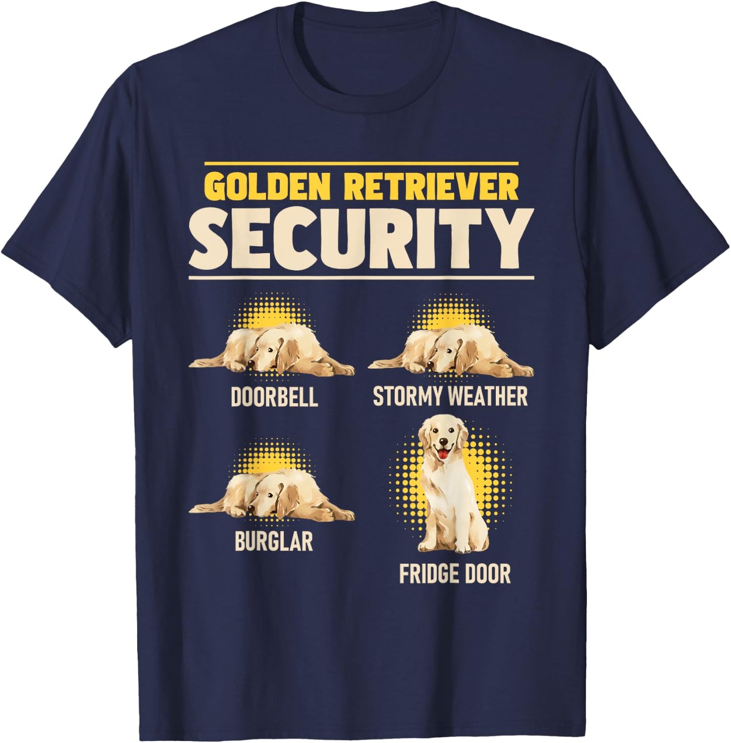 Golden Retriever Security - Dog Trainer Pet Canine Lover Women Kids T-Shirt - T-Shirt | Navy