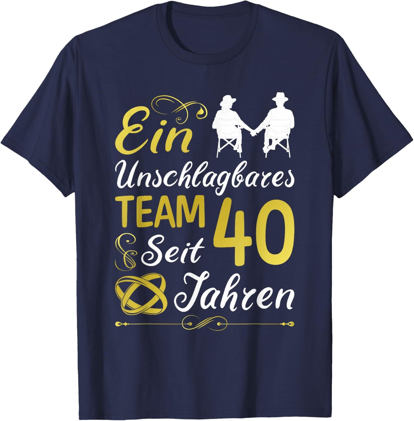 40 Jahre Verheiratet 40. Hochzeitstag Rubinhochzeit T-Shirt - T-Shirt | Navy