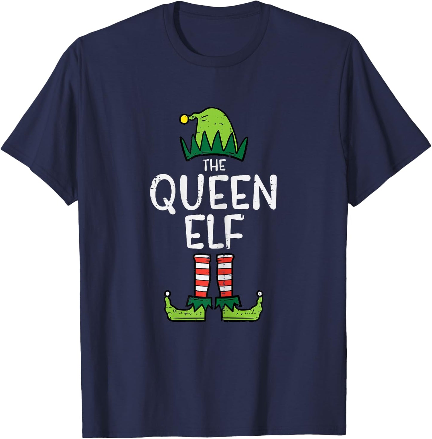 Queen Elf Xmas Matching Christmas Couple Women T-Shirt - T-Shirt | Navy