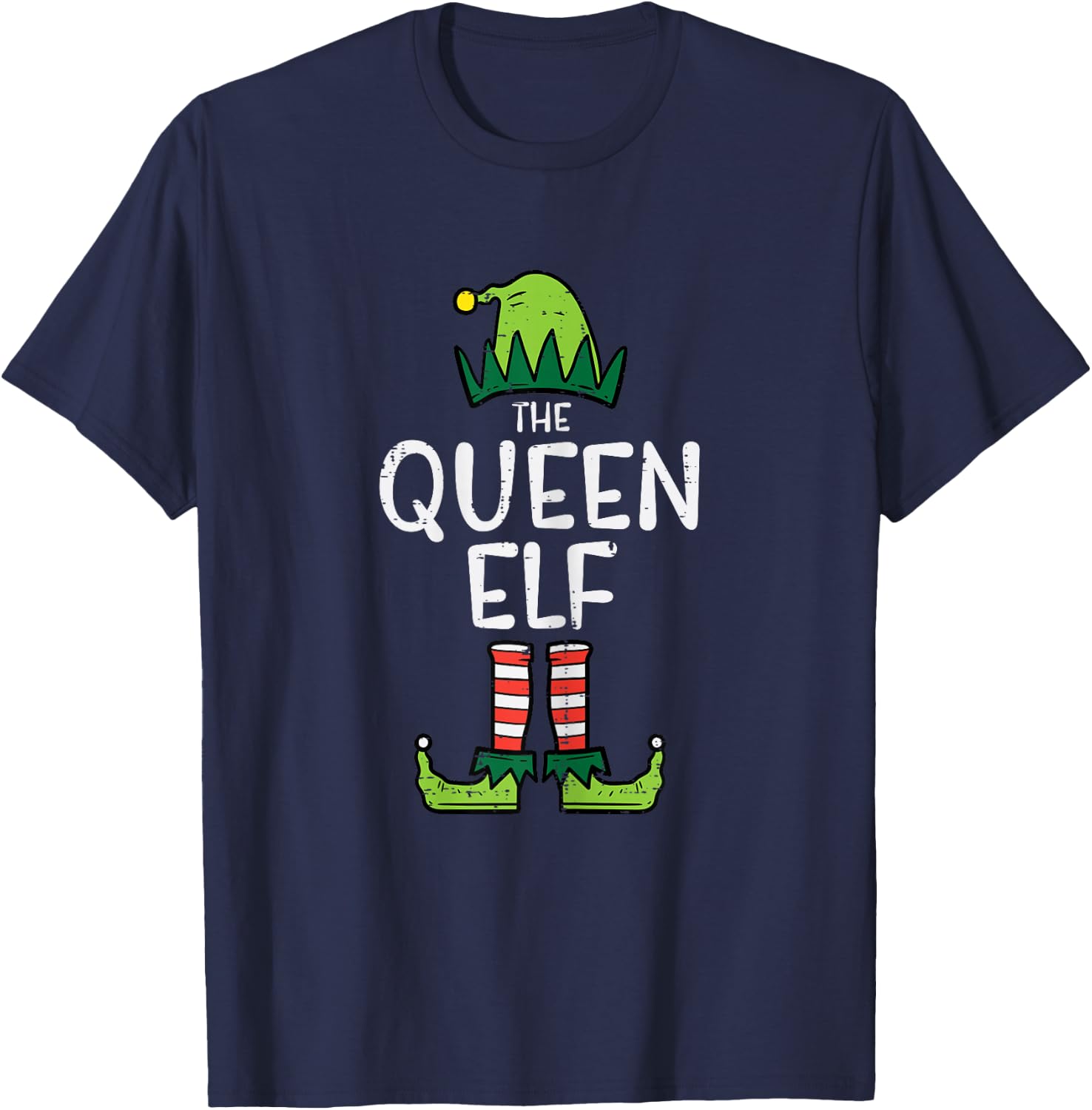 Queen Elf Xmas Matching Christmas Couple Women T-Shirt - T-Shirt | Navy