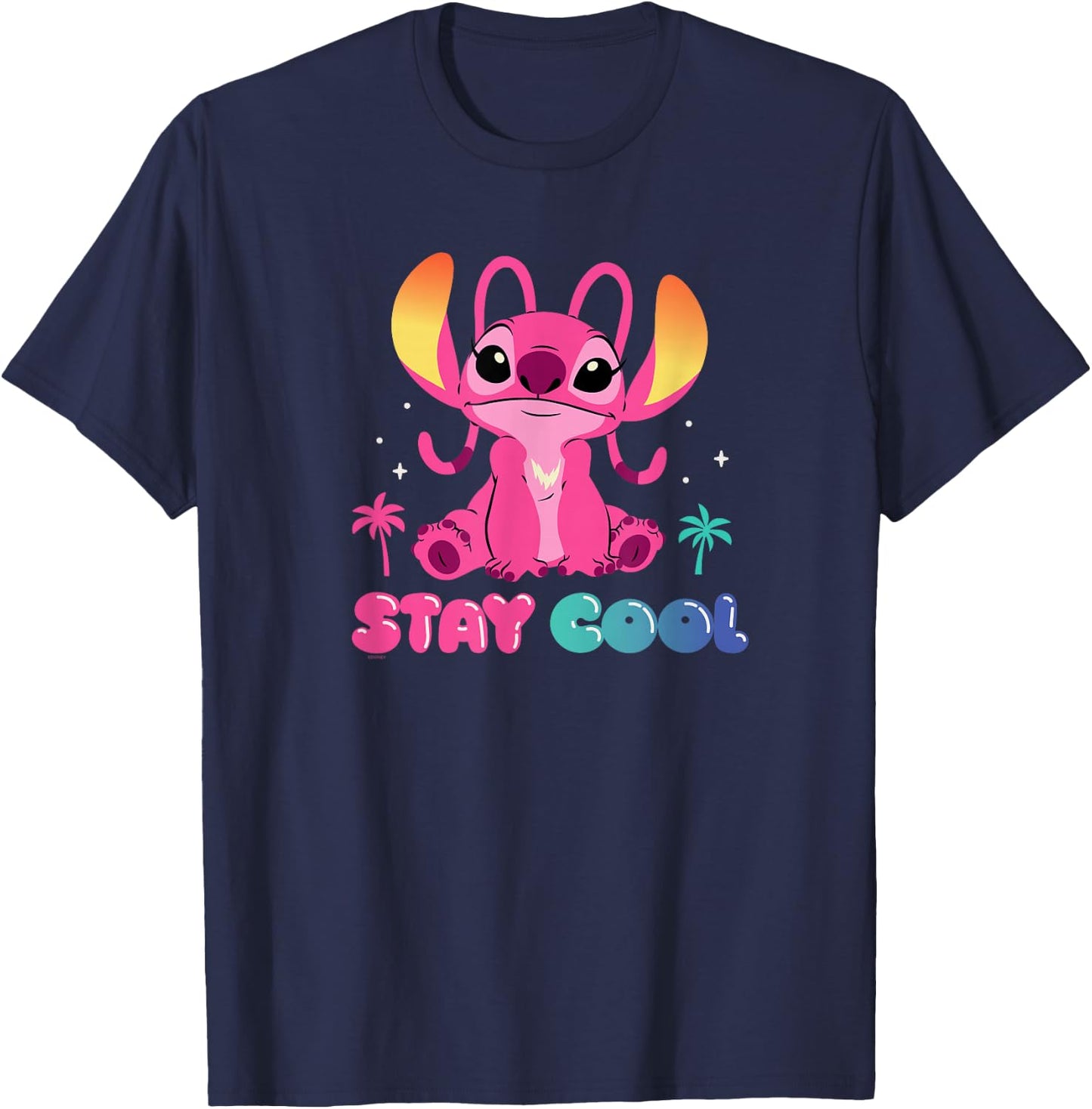 Disney Angel Stay Cool Bubble Letters , black, s T-Shirt - T-Shirt | Navy