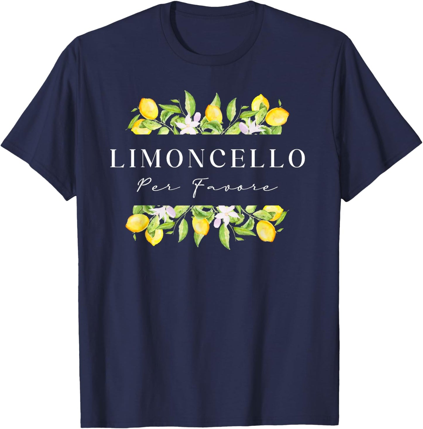 Limoncello Per Favore, Amalfi Coast Italy, Fun Italy Italian , Black, S T-Shirt - T-Shirt | Navy