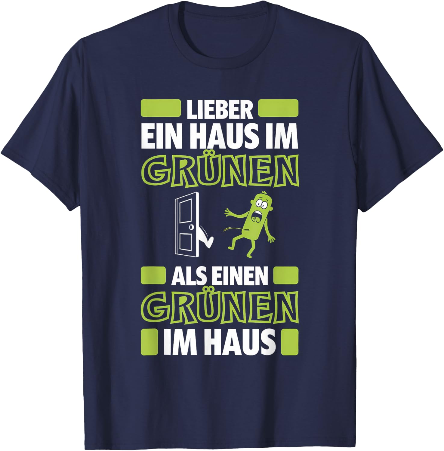 Anti-Green Politics Climate Activist Demo Against Green , black T-Shirt - T-Shirt | Navy