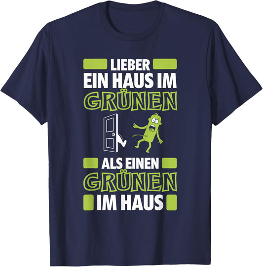 Anti-Green Politics Climate Activist Demo Against Green , black T-Shirt - T-Shirt | Navy
