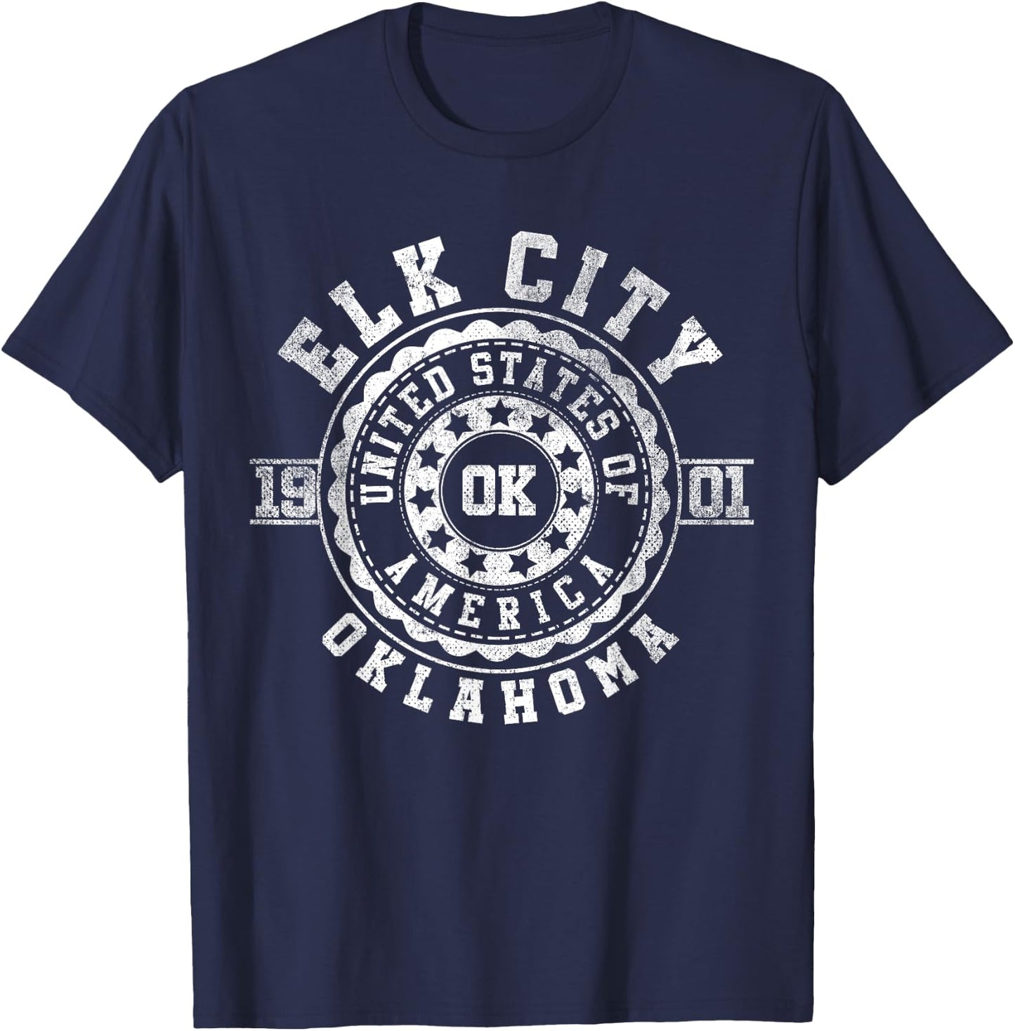 Elk City OK | Oklahoma | Vintage City Apparels T-Shirt - T-Shirt | Navy
