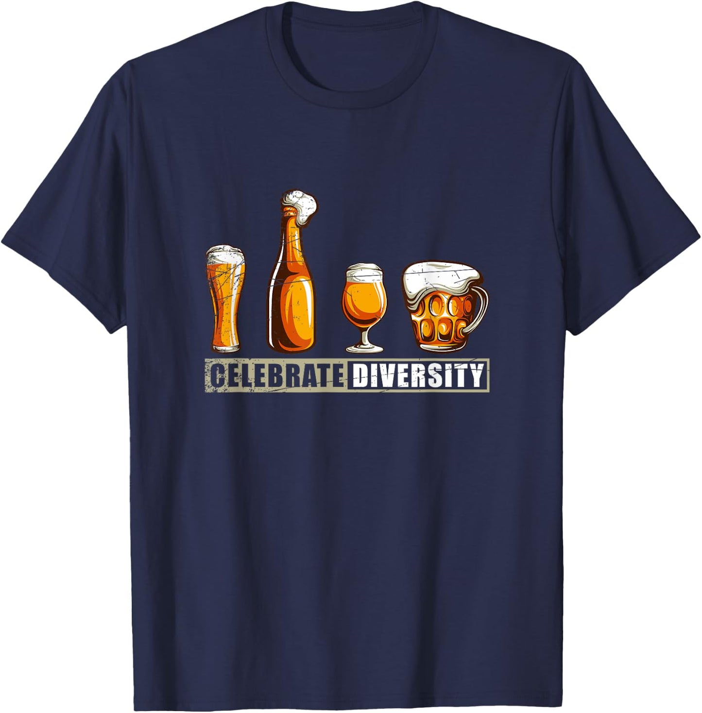 Funny Diversity Home Brewery Gift Craft Beer T-Shirt - T-Shirt | Navy