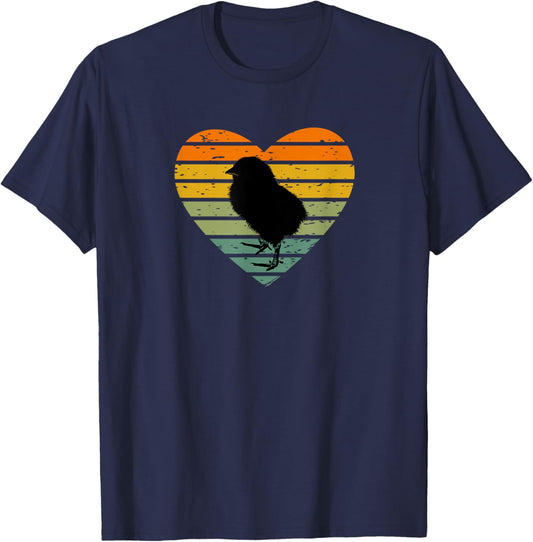 I Love Chick Vintage Farm Rooster Hen Chicken Easter , black T-Shirt - T-Shirt | Navy