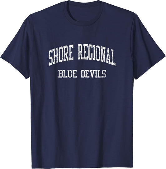 Shore Regional High School HS West Long Branch NJ Vintage Sp T-Shirt - T-Shirt | Navy