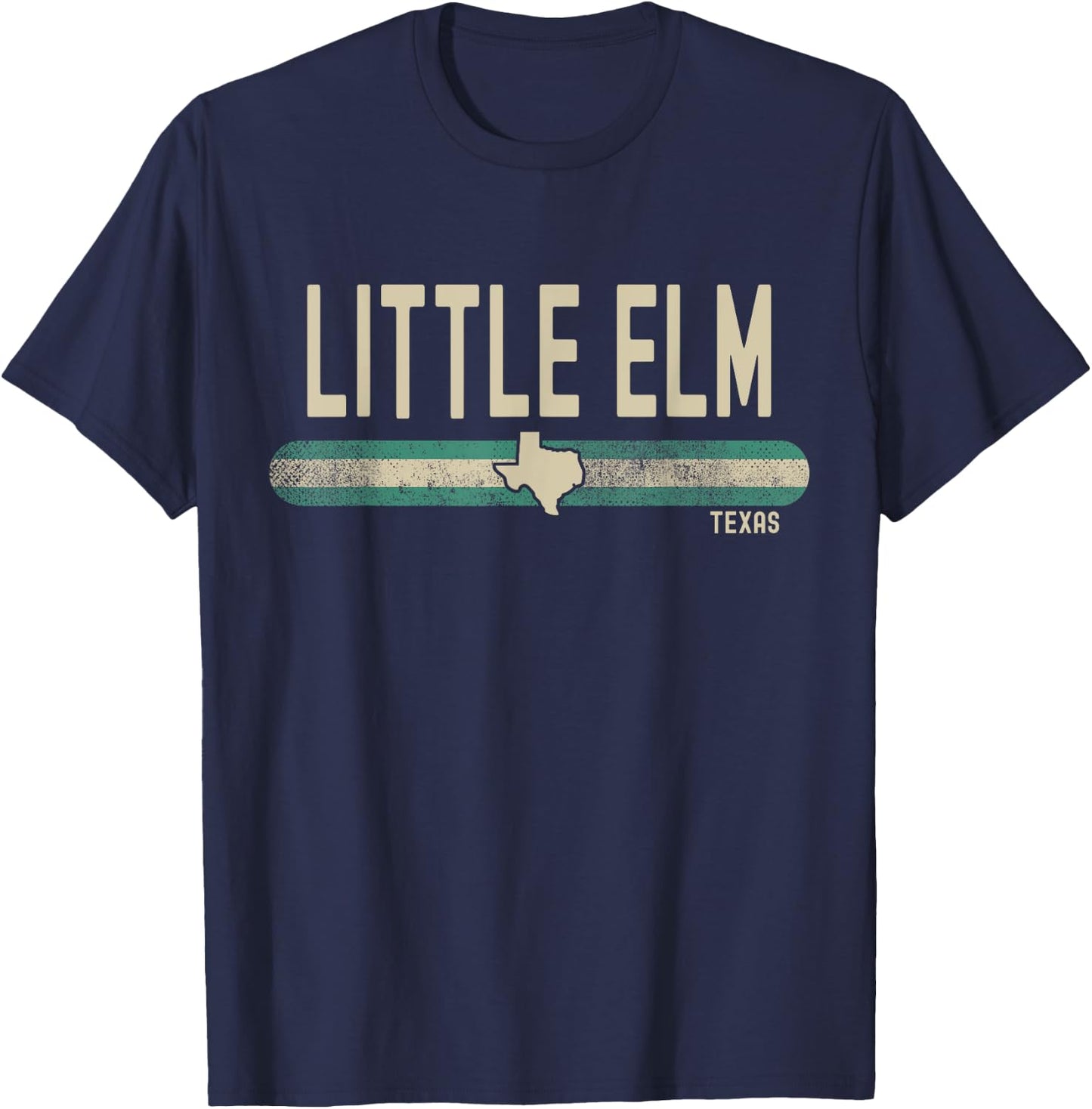 Little Elm TX | Texas | Travel & 80s Style T-Shirt - T-Shirt | Navy