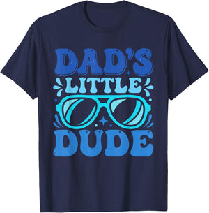 Dad's Little Dude Father's Day Matching Son Toddler Boy T-Shirt - T-Shirt | Navy
