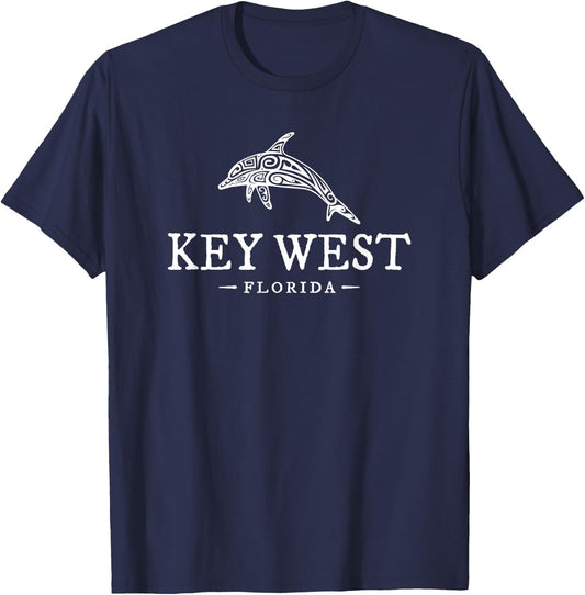 Key West Florida Dolphin Vacation Souvenir Boys Girls T-Shirt - T-Shirt | Navy