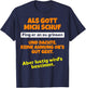 with German Text "Als Gott mich schuf fing er an zu grinsen Humor", black T-Shirt - T-Shirt | Navy