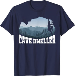 Cave Dweller Caving Caver Spelunking Speleology Potholing T-Shirt - T-Shirt | Navy