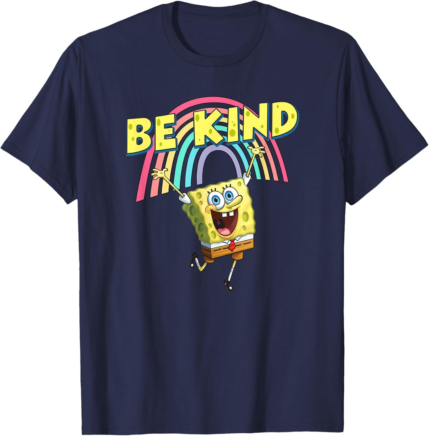 Mademark x SpongeBob SquarePants - Be Kind with Rainbow T-Shirt - T-Shirt | Navy
