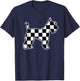 Checkered Dog Schnauzer Dad Vintage Race Car Flag Schnauzer T-Shirt - T-Shirt | Navy