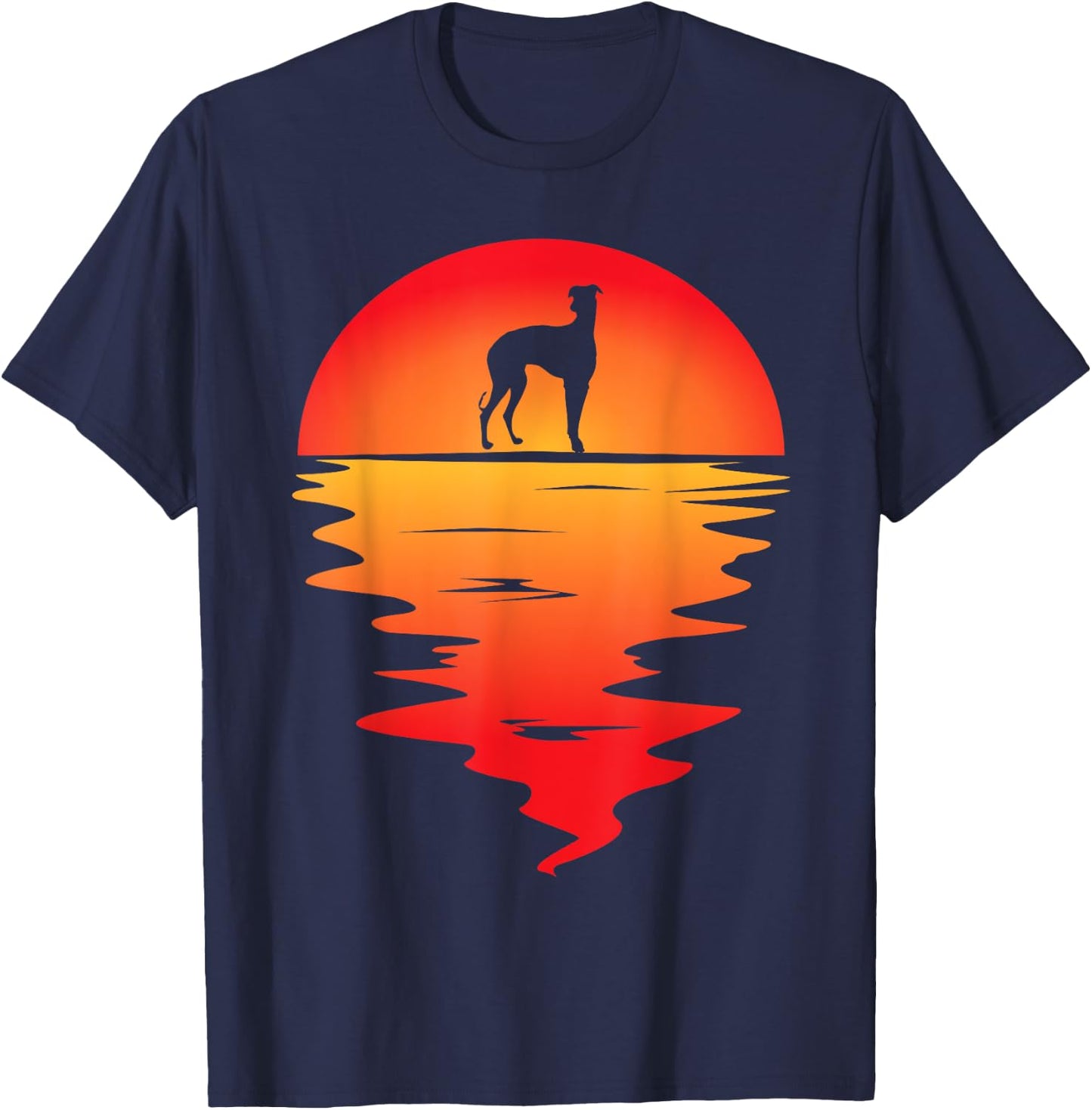 Sunset Dog I Galgo Espanol Art I Galgo Espanol Women Kids T-Shirt - T-Shirt | Navy