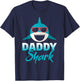 Daddy Shark Wearing Cool Sunglasses Dad Gift T-Shirt - T-Shirt | Navy