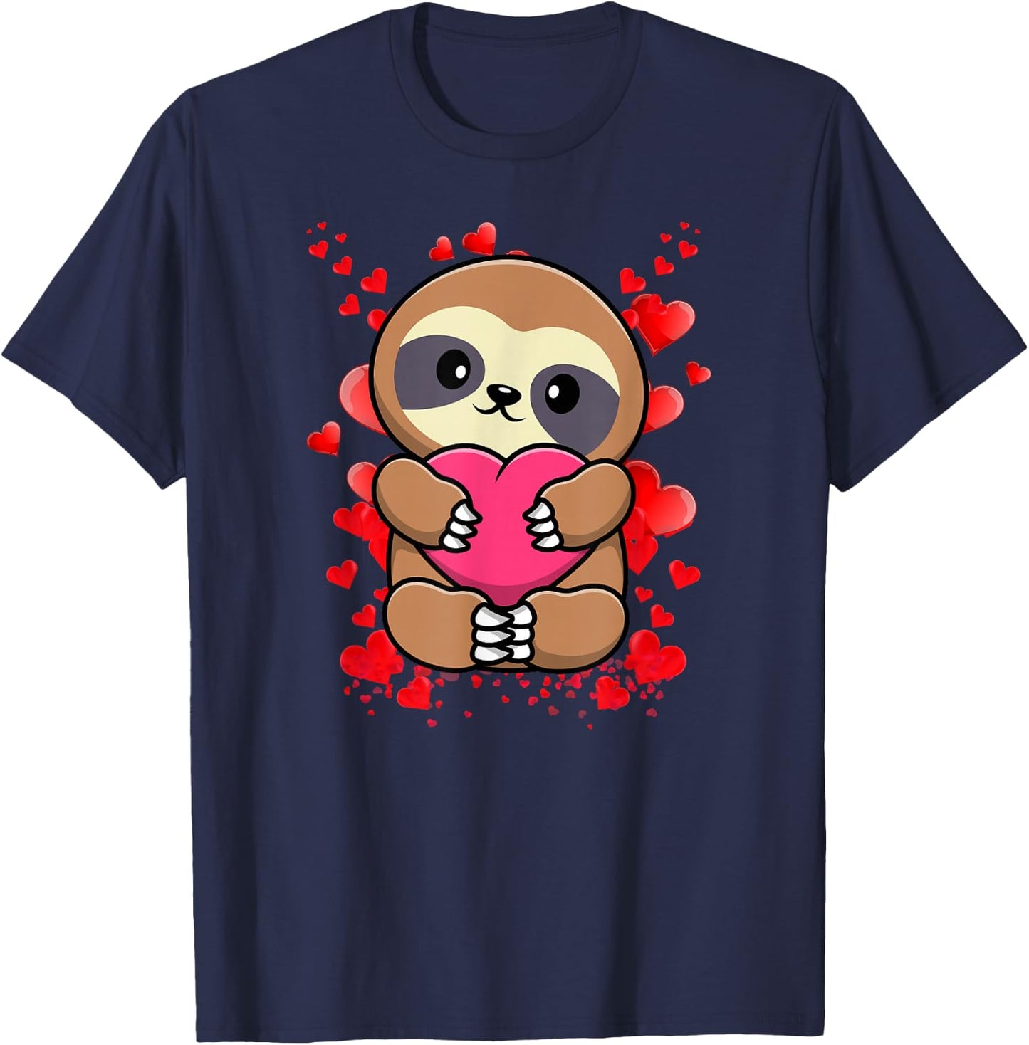 Overflowing Hearts Sloth T-Shirt - T-Shirt | Navy