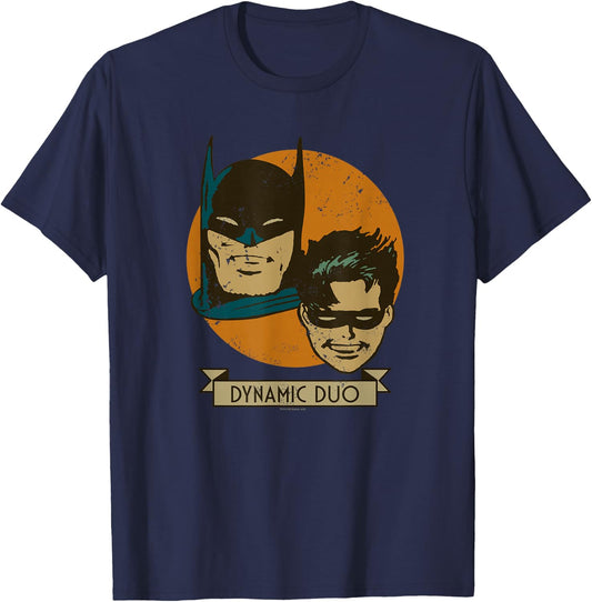 Batman and Robin Dynamic Duo Vintage T-Shirt - T-Shirt | Navy