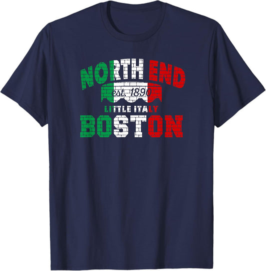 Boston North End Italian Flag Little Italy Heritage 1890 T-Shirt - T-Shirt | Navy