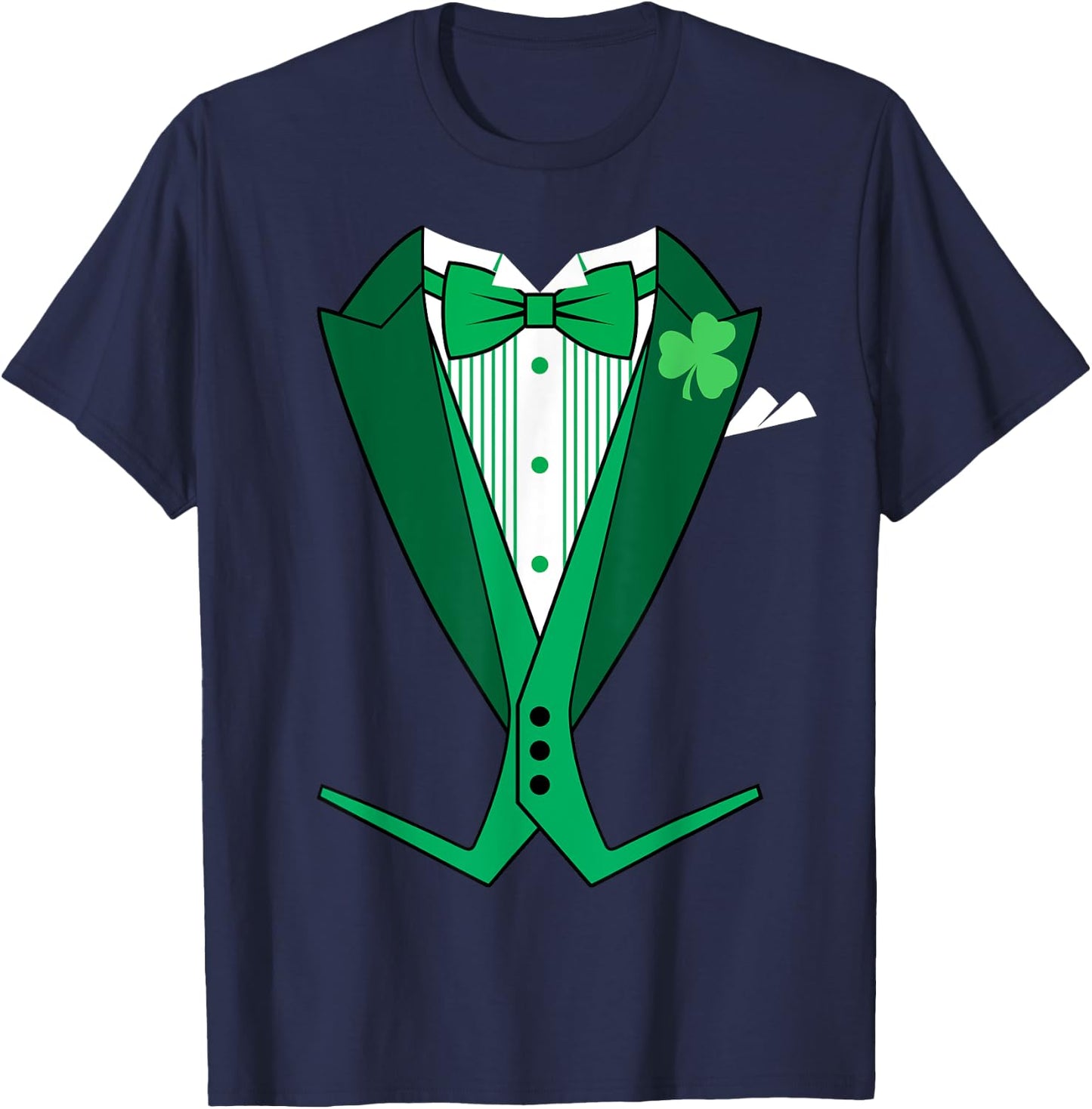 St. Patrick's Day Tails Irish Tuxedo T-Shirt - T-Shirt | Navy