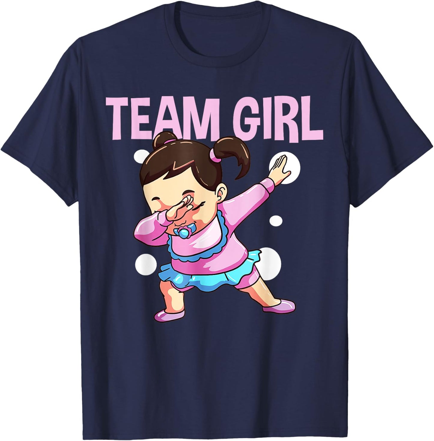 Gender Reveal Party Pink Baby Announcement Team Girl T-Shirt - T-Shirt | Navy