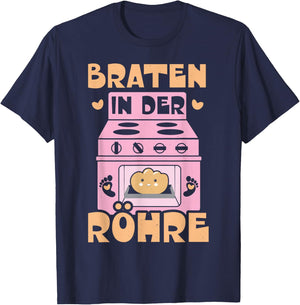 Braten in der Röhre - Schwanger Mama Schwangerschafts T-Shirt - T-Shirt | Navy