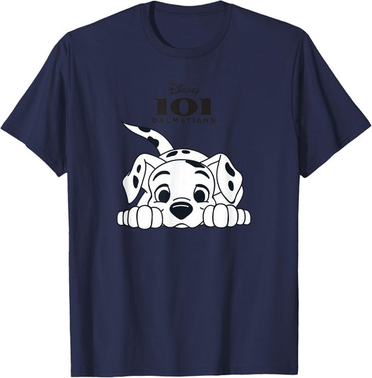 Disney 101 Dalmatians Playful Position Puppy Logo T-Shirt - T-Shirt | Navy